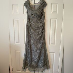 La Femme Platinum Colored Gown Size 16